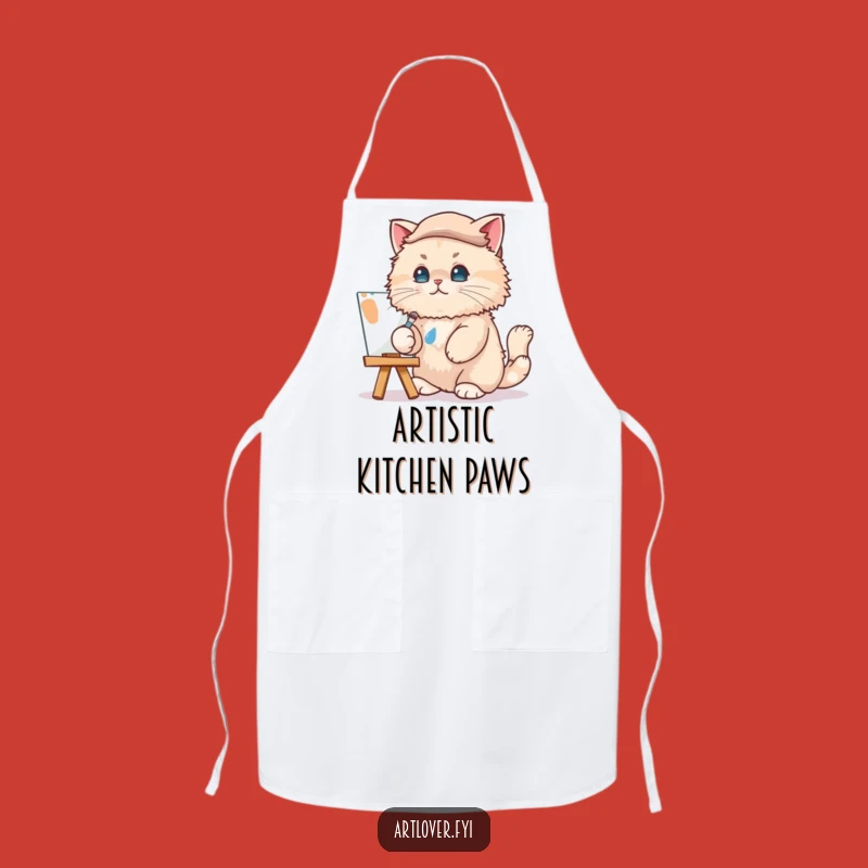 Funny Cat Artist Apron: Cook Up a Masterpiece in Style!
