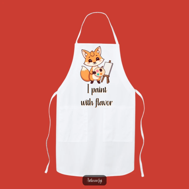 Funny Fox Artist Apron: Painter Chef Wear, Novelty Funny Gift
