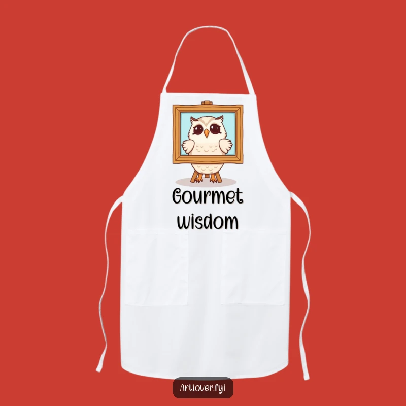 Funny Owl Art Apron: Art Admirer Kitchen Wear, Great Humorous Gift