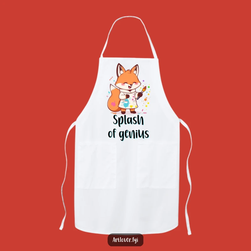 Funny Fox Artist Smock Apron: Protect Your Clothes with Style