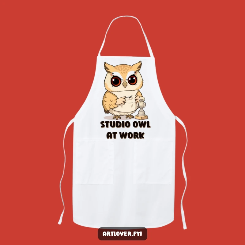 Funny Art Owl Apron: Artist Hoot Kitchen Fun - Perfect Gift!