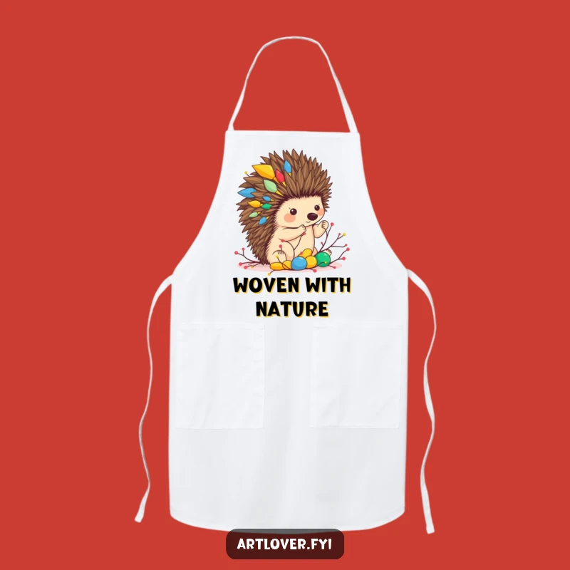 Funny Hedgehog Sculptor Apron: Kitchen Art Protection, Funny Gift for Cooks
