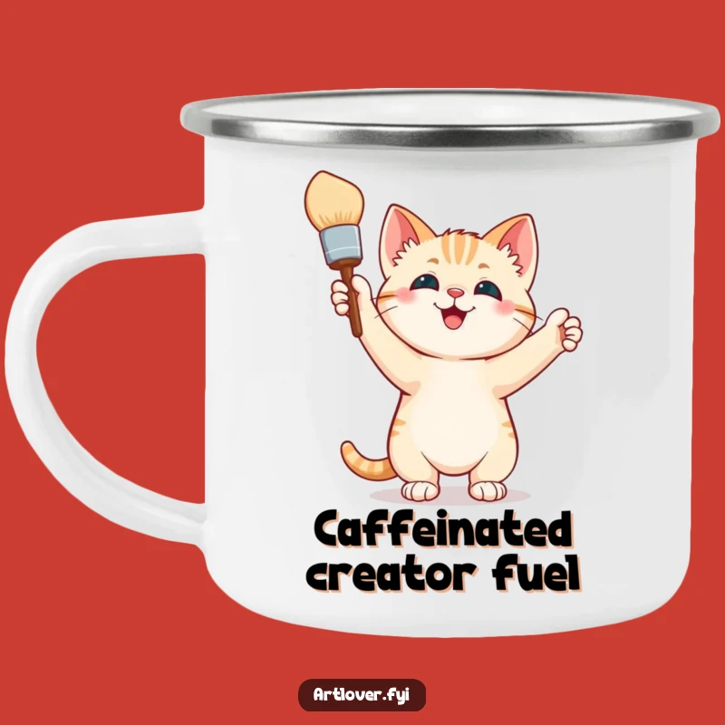 Funny Camping Mug: Kitten Artist Conqueror - Adventure Fuel for Creatives!