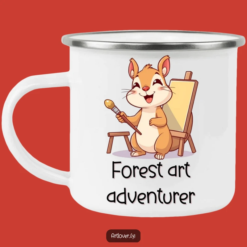 Funny Squirrel Artist Camping Mug: Outdoor Art Inspiration, Painter's Delight, Great Funny Gift