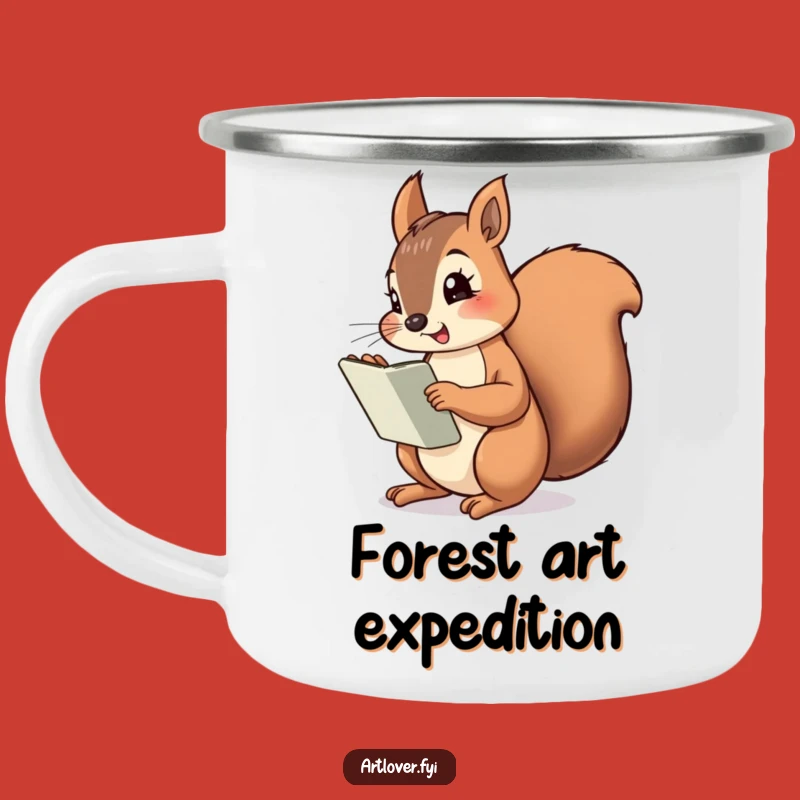 Funny Squirrel Artist Camping Mug: Cheeky Sketcher, a Hilarious Outdoor Gift!
