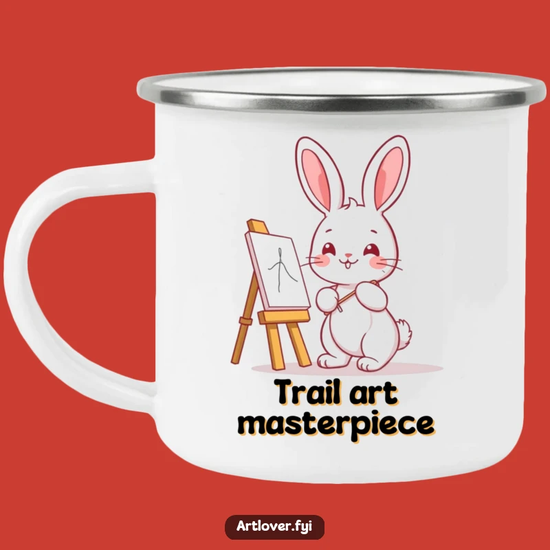 Funny Bunny Artist Camping Mug: Kawaii Creator, a Hilarious Outdoor Gift!
