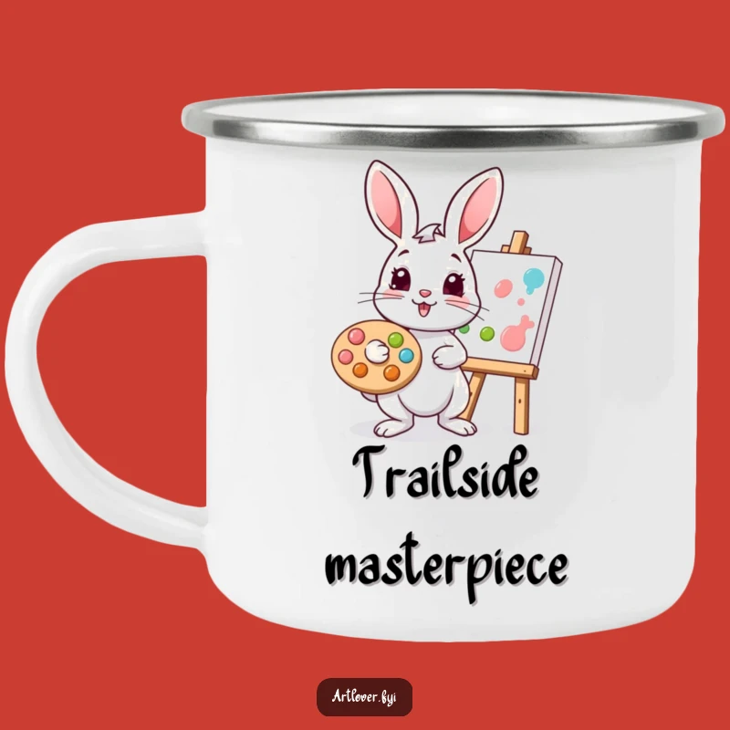 Funny Rabbit Artist Camping Mug: Artful Adventures Start Here
