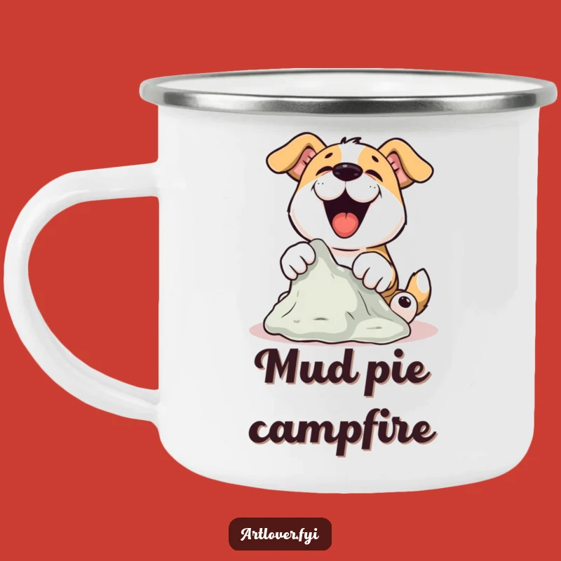 Funny Dog Sculptor Camping Mug: Creative Canine Crafts Clay, Outdoor Funny Gift