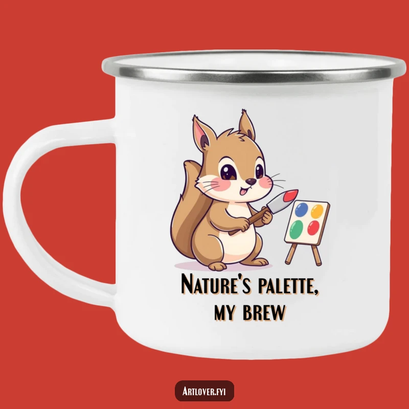 Funny Squirrel Artist Camping Mug: Outdoor Art Inspiration, Hilarious Funny Gift
