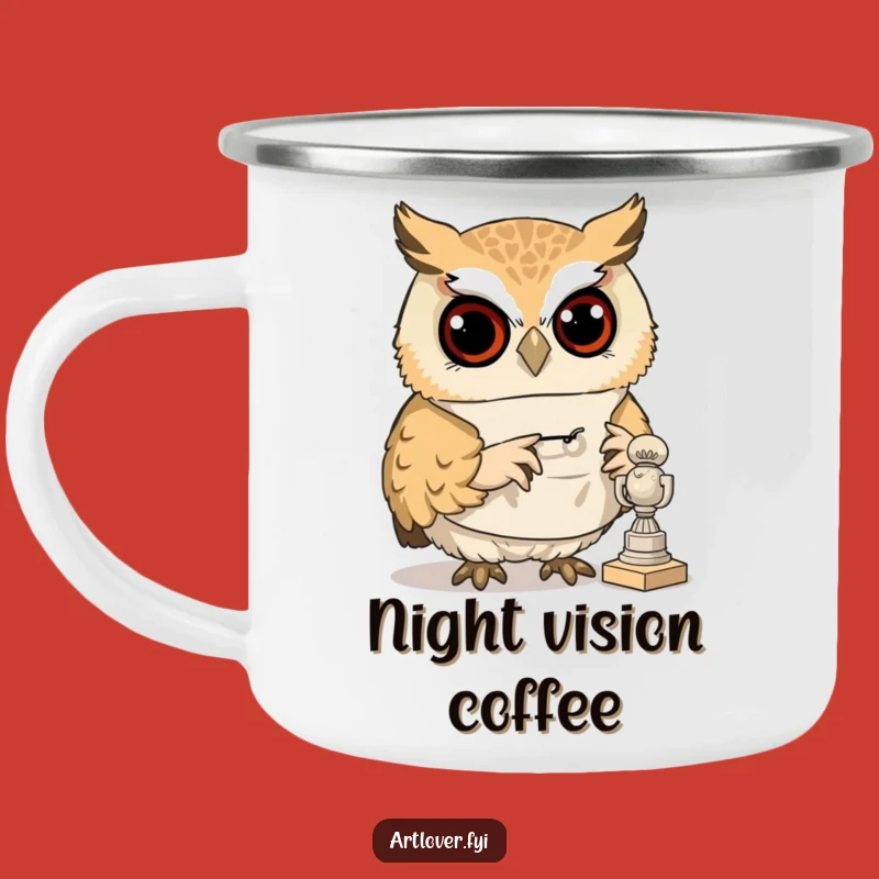 Funny Art Owl Camping Mug: Wise Hoot Outdoors - Ideal Gift!