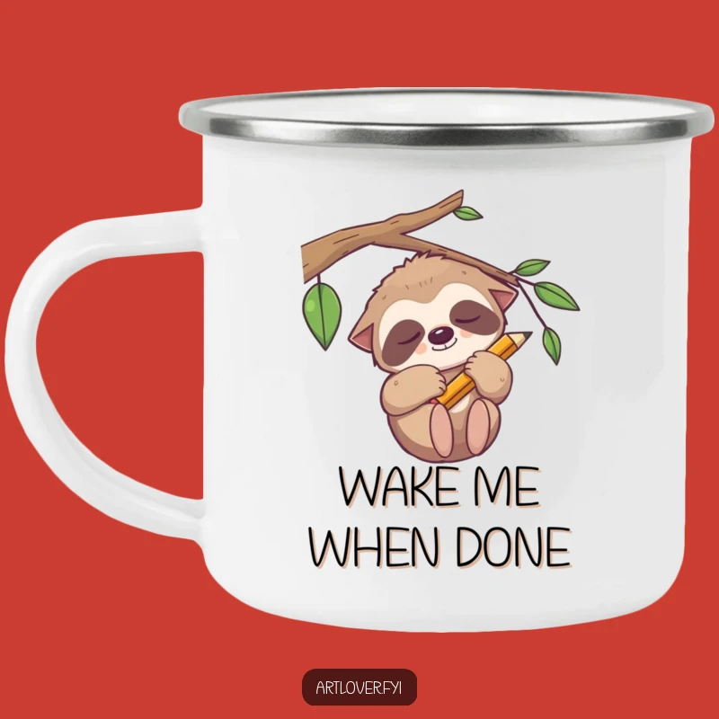 Funny Sloth Camping Mug - Relaxed Artist Drinkware for Outdoors