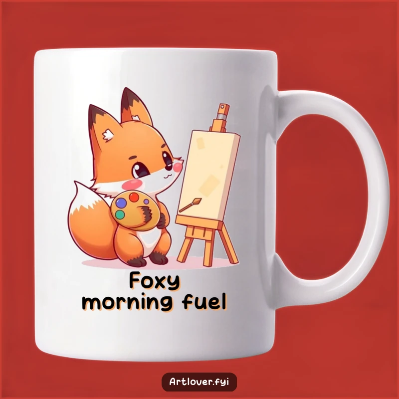 Funny Artist Fox Mug: Creative Palette Cheek - Perfect Gift!