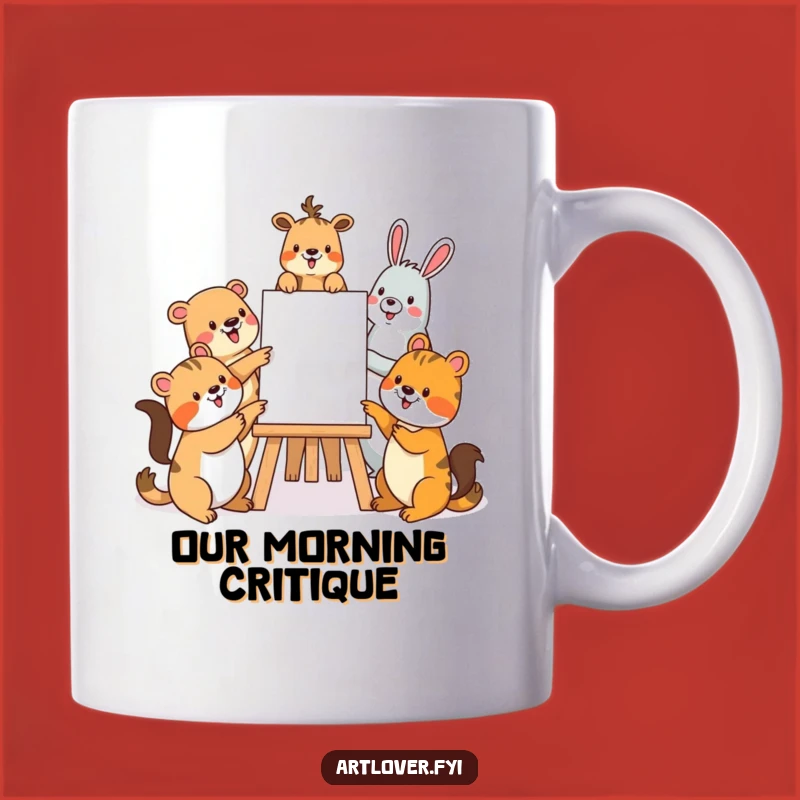 Funny Animal Art Critters Mug: Studio Pals Painting, Perfect Funny Gift