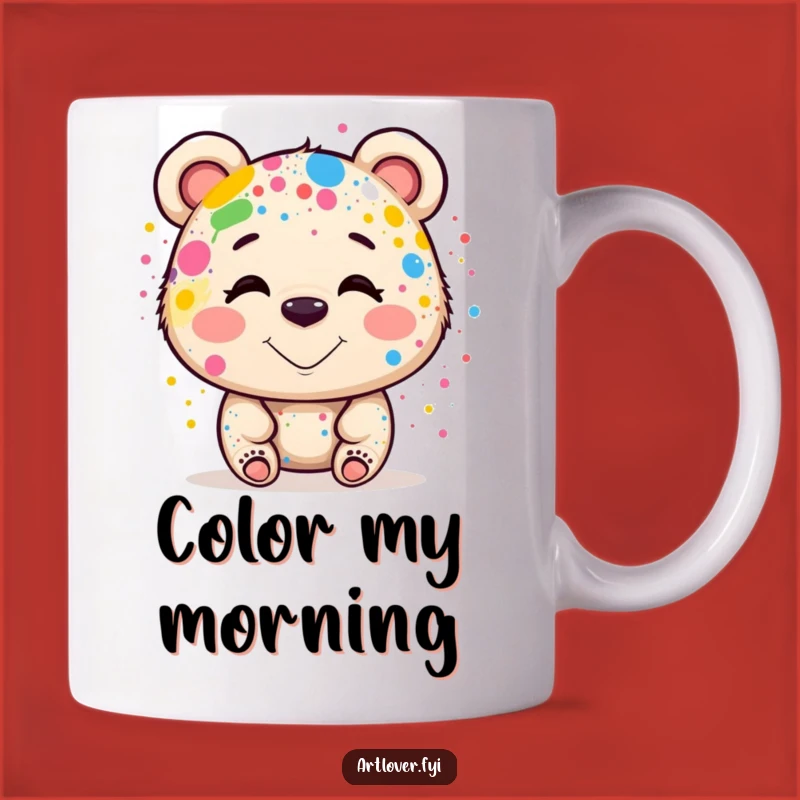 Funny Bear Artist Mug: Colorful Paint Splatter, Perfect Funny Gift for Creatives!