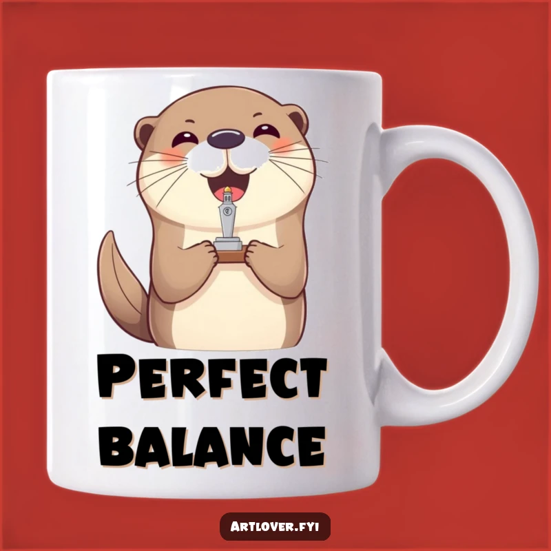 Funny Otter Balancing Act Mug: Joyful Sculpture Artist Gift