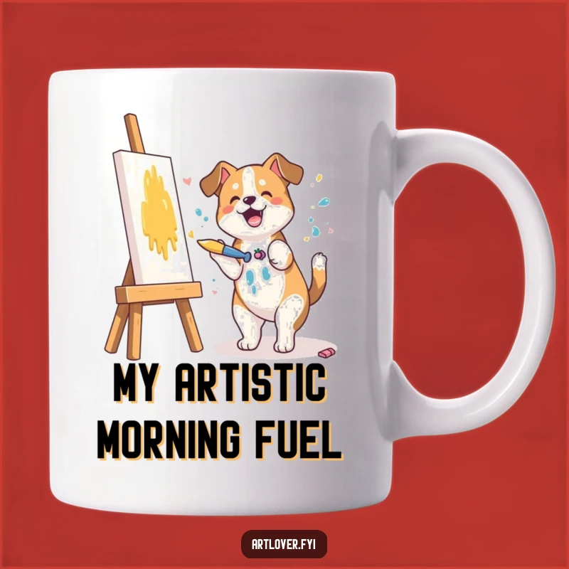 Funny Dog Artist Mug: A Joyful Painter Pooch Perfect Gift for Art Lovers!