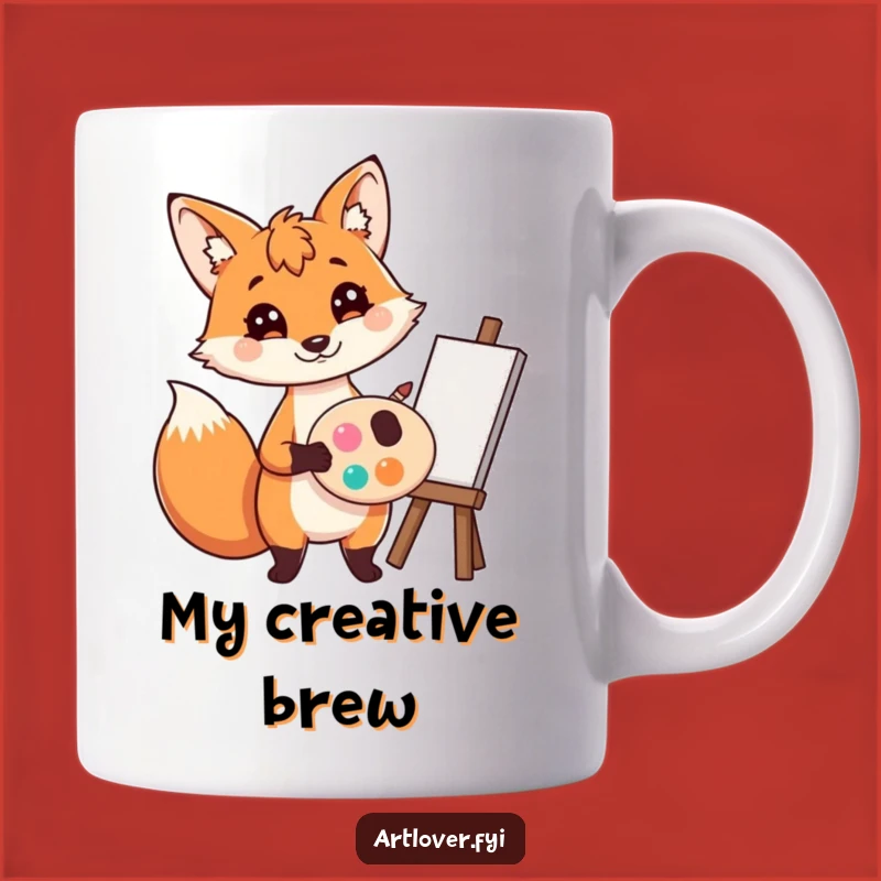 Funny Fox Artist Mug: Creative Painter, Perfect Funny Gift for Art Lovers