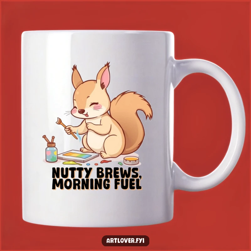 Funny Squirrel Artist Mug: Enthusiastic Painter, Perfect Gift for Creators!
