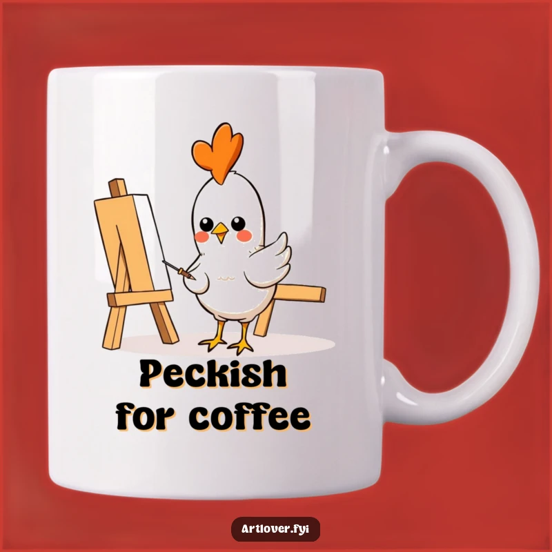 Funny Chicken Artist Mug: Pecking at Art, Perfect Funny Gift for Poultry Fans!