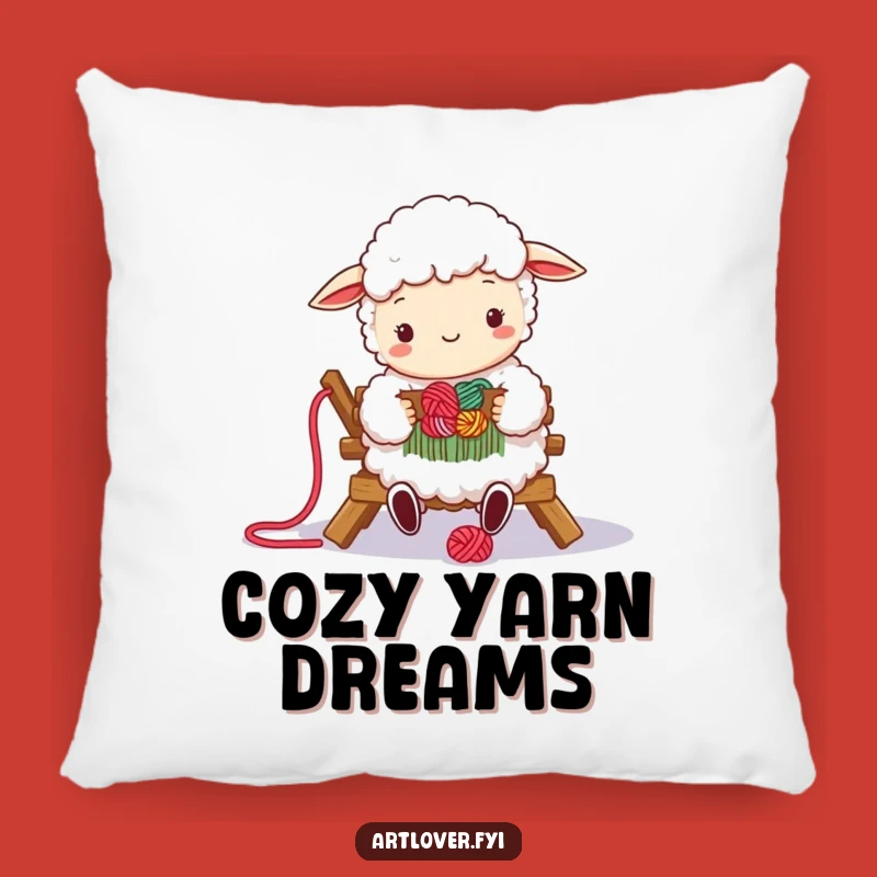 Funny Sheep Weaver Pillow: Cozy Yarn Comfort, Cute Funny Gift Decor