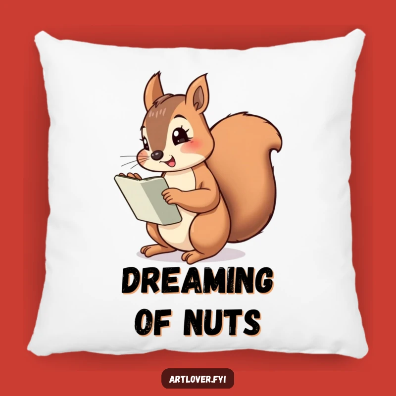 Funny Squirrel Artist Pillow: Cheeky Sketcher Accent, a Hilarious Decorative Gift!