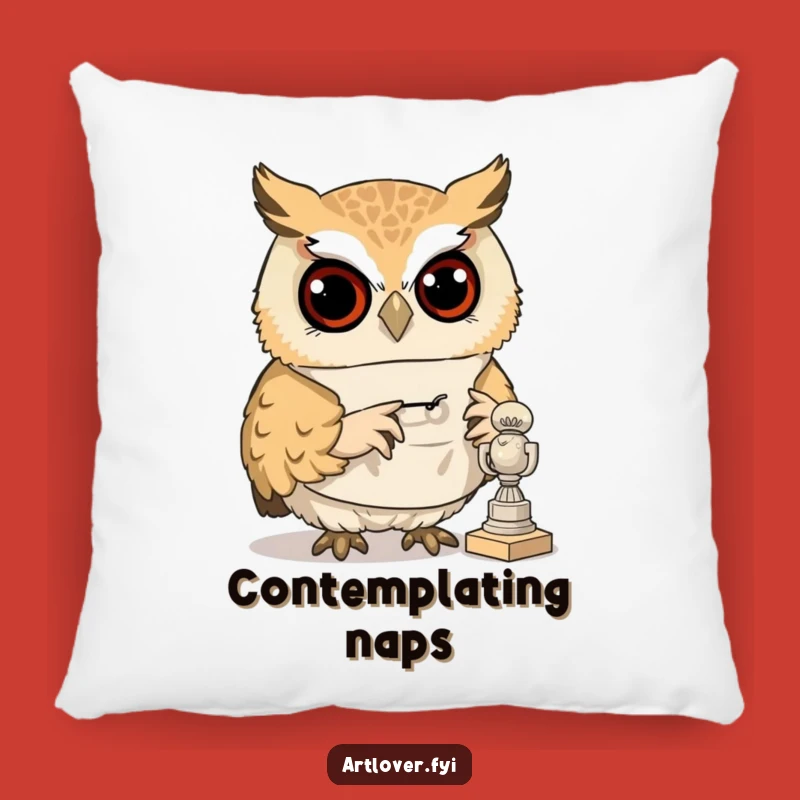 Funny Art Owl Pillow: Cozy Sculptor Comfort - Ideal Gift!