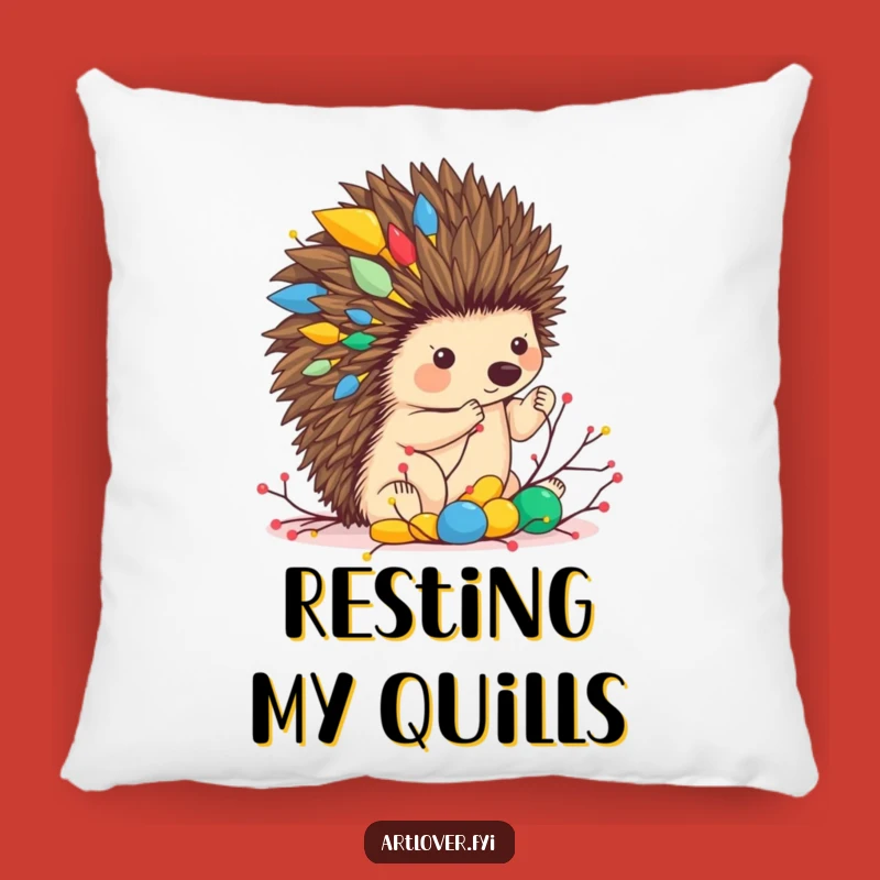 Funny Hedgehog Art Pillow: Cozy Sculpture Creator, Cute Funny Gift Decor