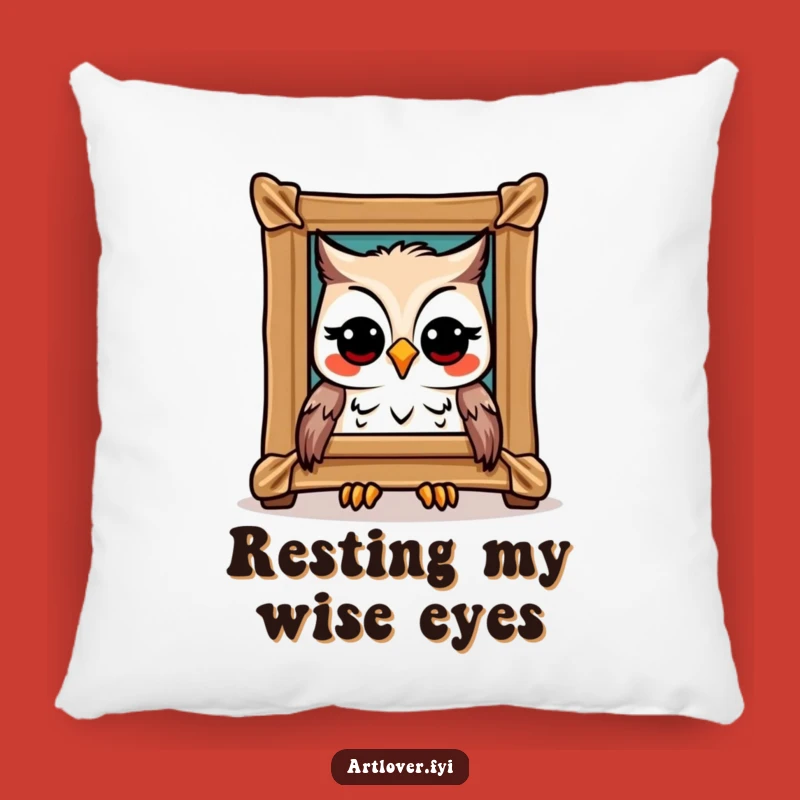 Funny Owl Art Pillow: Masterpiece Accent, Comfy Funny Gift for Lounging
