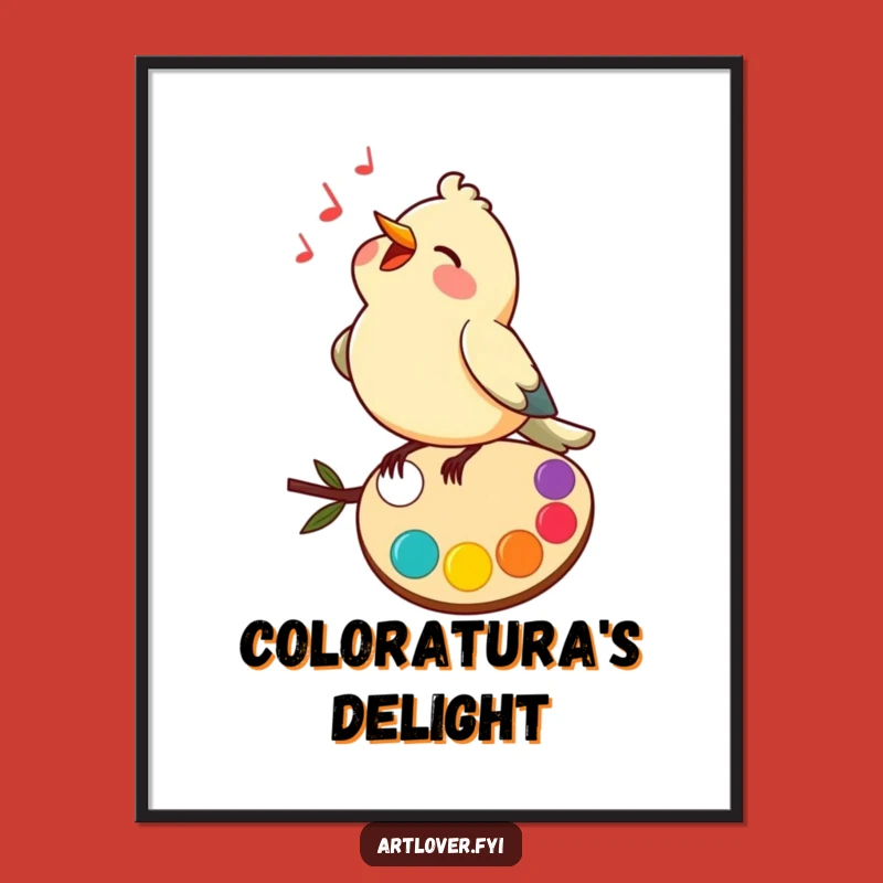 Funny Bird Singer Digital Print: Instant Melody and Art, Perfect Gift!