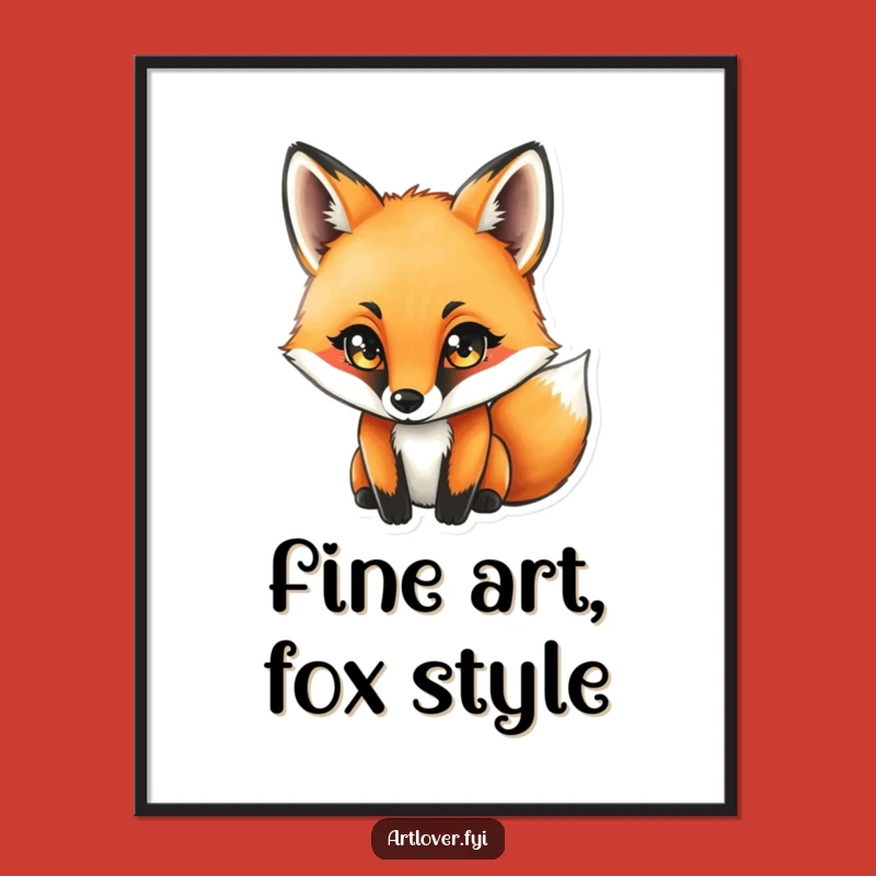 Funny Fox Artist Art Print: Concentrated Creation - Instant Creative Decor Gift