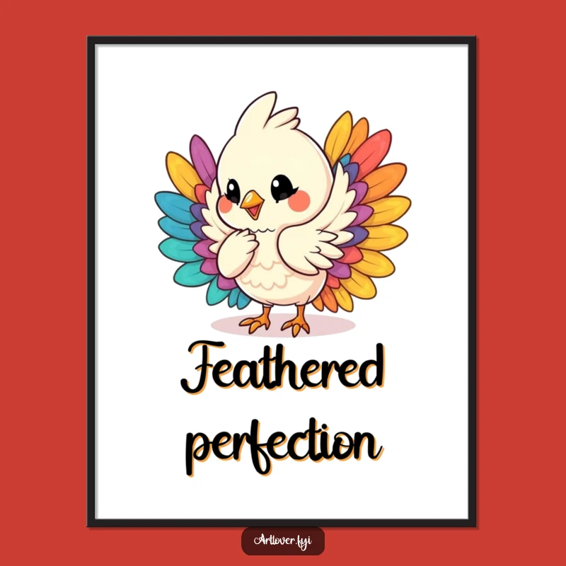 Funny Bird Digital Art, Humming Artist Feather Arrangement Print