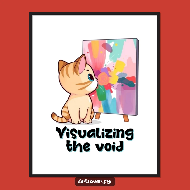 Funny Cat Abstract Art Digital Print: Instant Wall Decor for Art Lovers