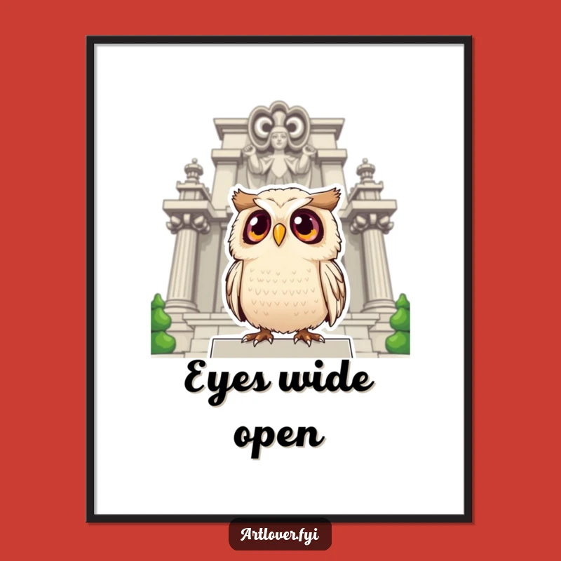 Funny Owl Statue Digital Print: Instant Awe-Inspiring Decor