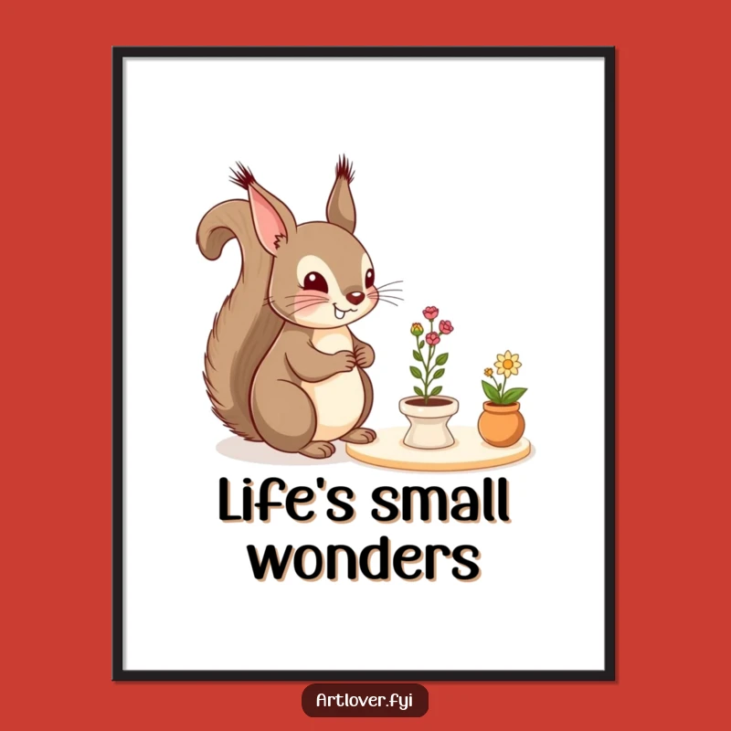 Funny Digital Art: Squirrel's Art Appreciation - Instant Funny Gift!