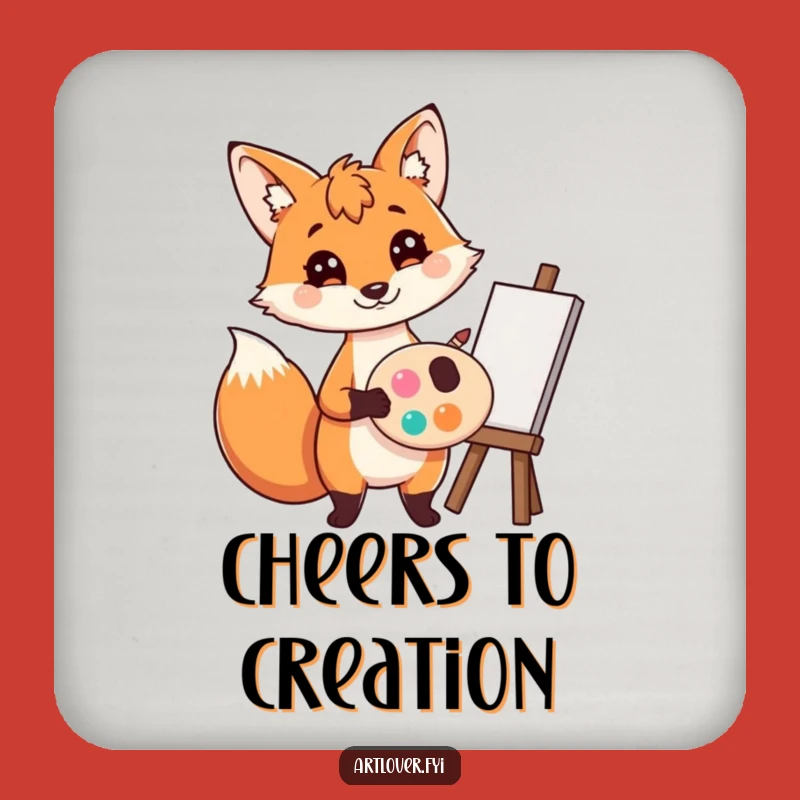 Funny Fox Artist Coaster Set: Creative Protection, Unique Funny Gift