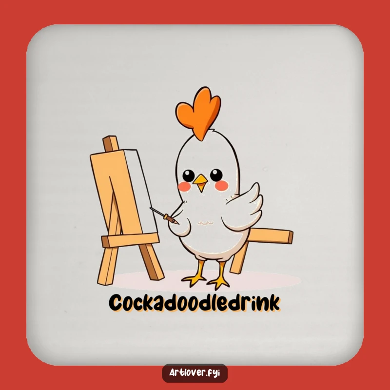 Funny Chicken Artist Drink Coaster: Protect Artfully, Perfect Funny Gift!