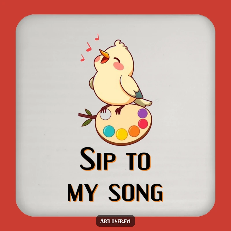Funny Bird Artist Coaster: Protect Surfaces with this Melodious Percher!