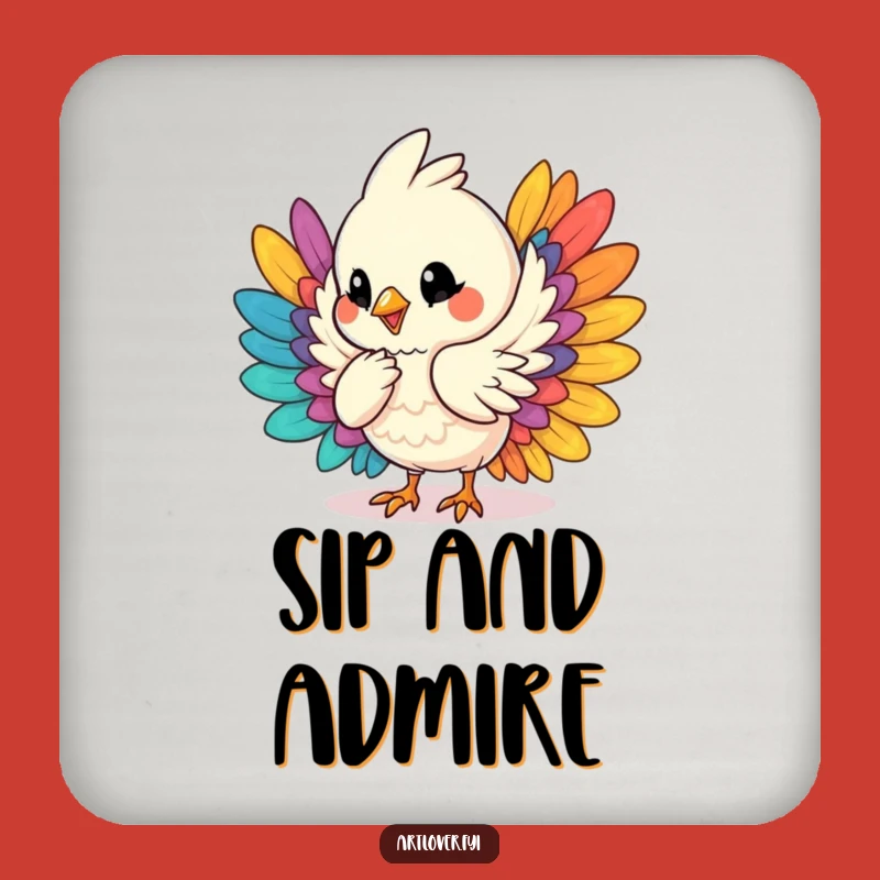 Funny Bird Coaster, Artistic Feather Decor for Your Table