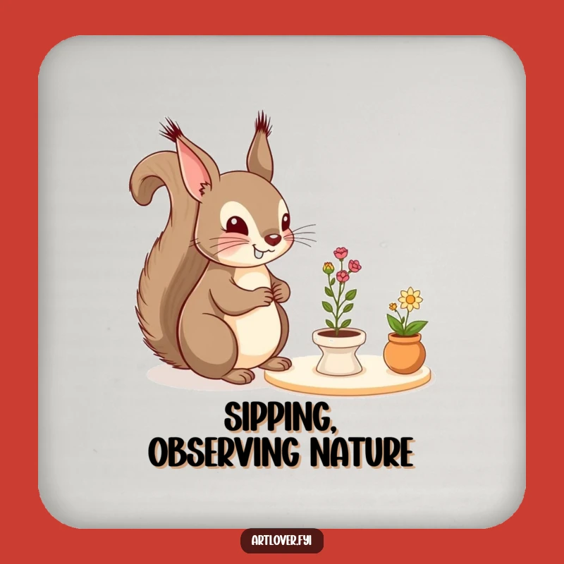 Funny Coaster: Squirrel's Art Display - Protect Your Surfaces!