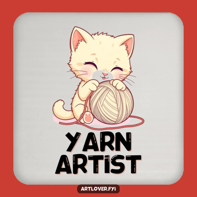 Funny Kitten Sculpting Yarn Coaster Set - Protect Surfaces with Humor