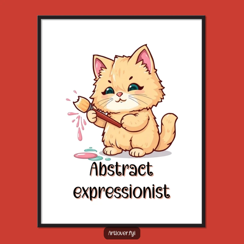 Funny Cat Paint Splatter Poster: Decorate with Artistic Whimsy