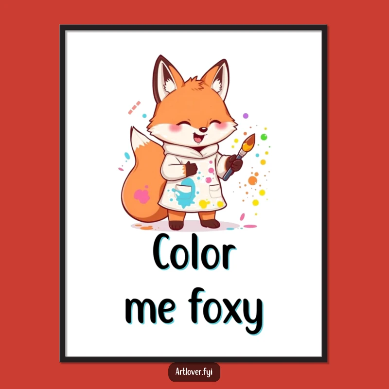 Funny Fox Artist Smock Poster: Colorful Wall Art for Creatives