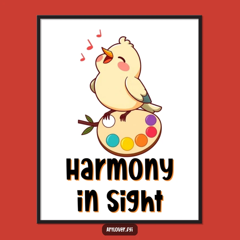 Funny Bird Art Poster: Brighten Walls with this Melodious Singer!