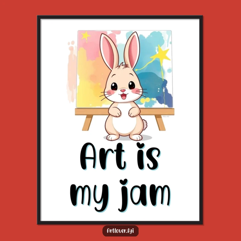 Funny Bunny Artist Poster: Creative Wall Art - Unique Funny Gift!