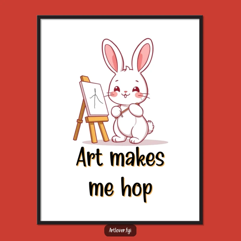 Funny Bunny Artist Poster: Cute Kawaii Creator, a Hilarious Wall Art Gift!