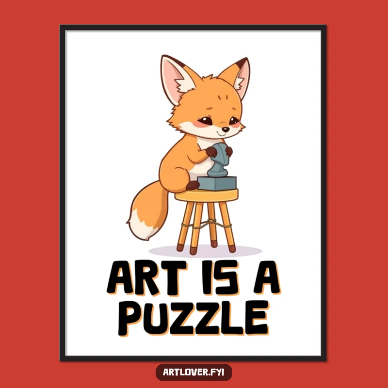 Funny Fox Art Critic Poster: Decorate Your Space with Artistic Insight!