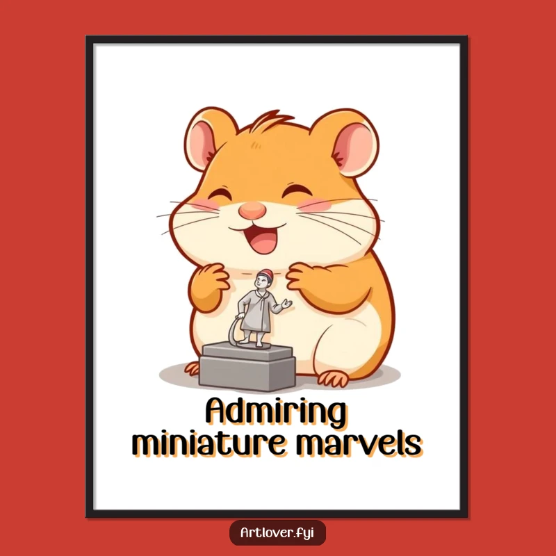 Funny Hamster Sculpture Art Poster: Decorate with Joyful Art