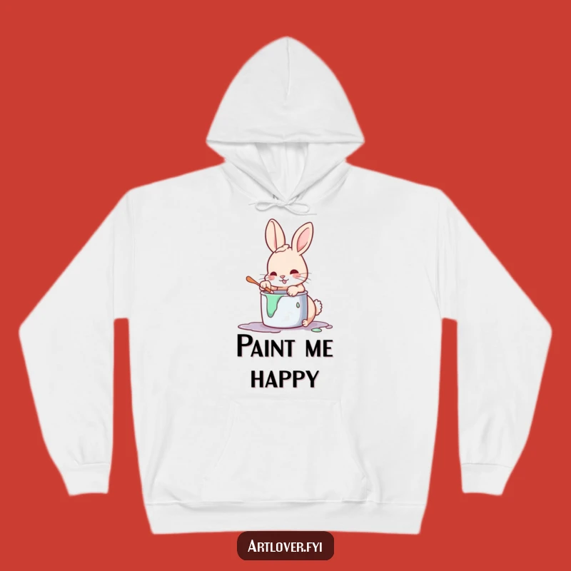 Cozy Funny Artist Rabbit Hoodie: Warm & Whimsical Painter Bunny Gift