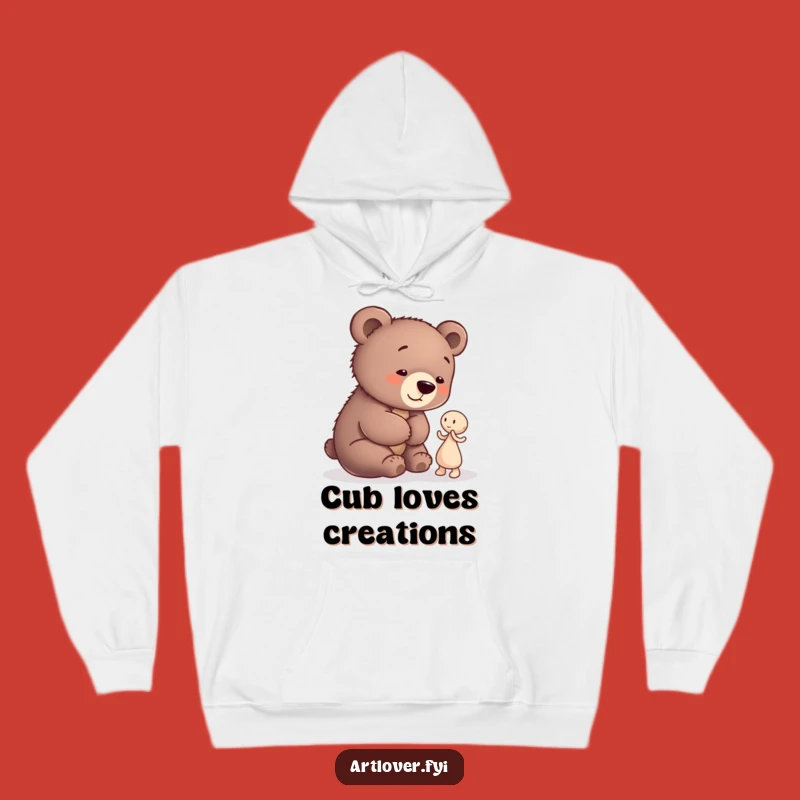 Cozy Funny Bear Cub Artist Hoodie: Snuggle Up with Creative Charm!