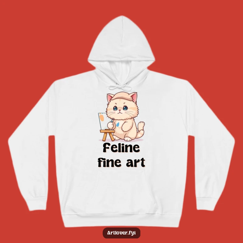 Cozy Funny Cat Artist Hoodie: Stay Warm While You Create!